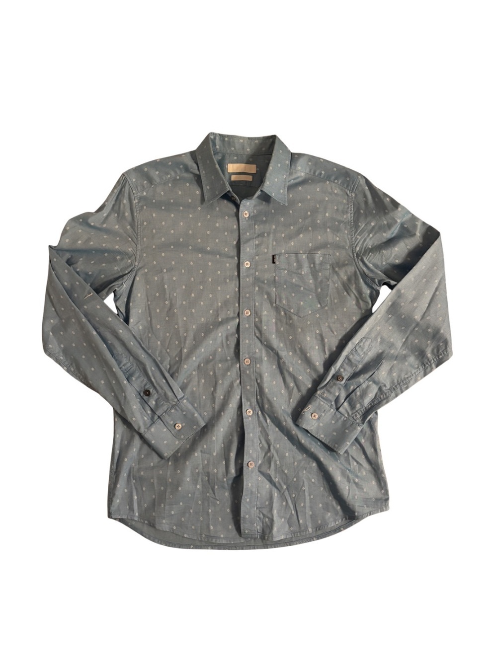 Diesel Light Blue Dotted Embroidered Button-Down Shirt